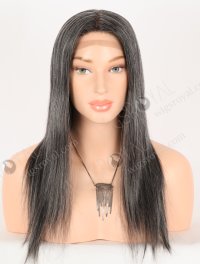 In Stock European Virgin Hair 16" Gray Color Straight Silk Top Gripper Wig GRP-08137