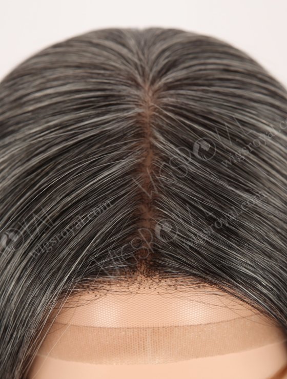 In Stock European Virgin Hair 16" Gray Color Straight Silk Top Gripper Wig GRP-08137-32068