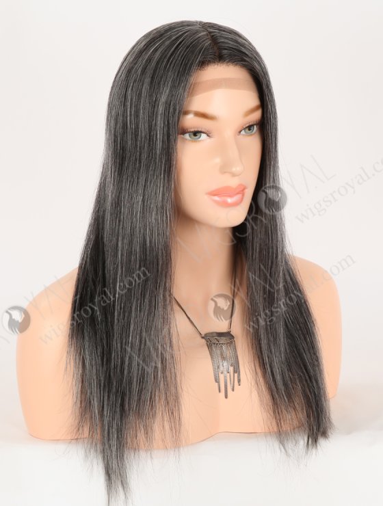 In Stock European Virgin Hair 16" Gray Color Straight Silk Top Gripper Wig GRP-08137-32071