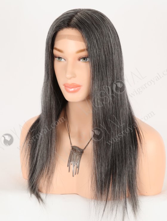 In Stock European Virgin Hair 16" Gray Color Straight Silk Top Gripper Wig GRP-08137-32070