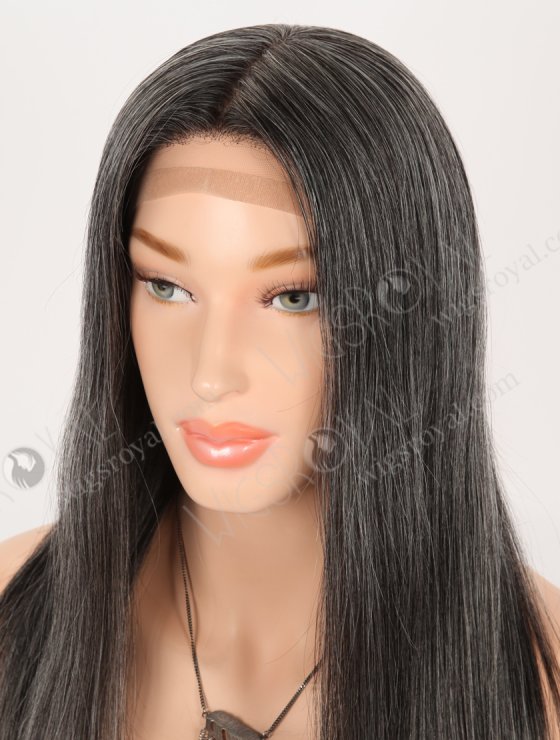 In Stock European Virgin Hair 16" Gray Color Straight Silk Top Gripper Wig GRP-08137-32073
