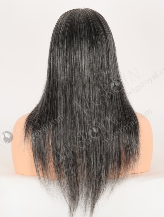 In Stock European Virgin Hair 16" Gray Color Straight Silk Top Gripper Wig GRP-08137-32072