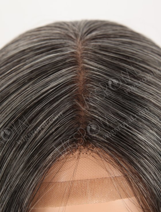 In Stock European Virgin Hair 16" Gray Color Straight Silk Top Gripper Wig GRP-08137-32074