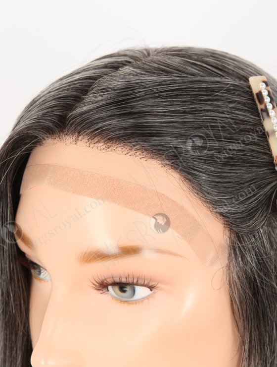 In Stock European Virgin Hair 16" Gray Color Straight Silk Top Gripper Wig GRP-08137-32075