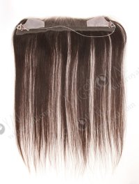 In Stock European Virgin Hair 16" Straight Natural Brown Color Hairline Topper SHT-008
