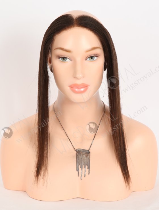 In Stock European Virgin Hair 12" Straight Natural Brown Color Hairline Topper SHT-007-32211