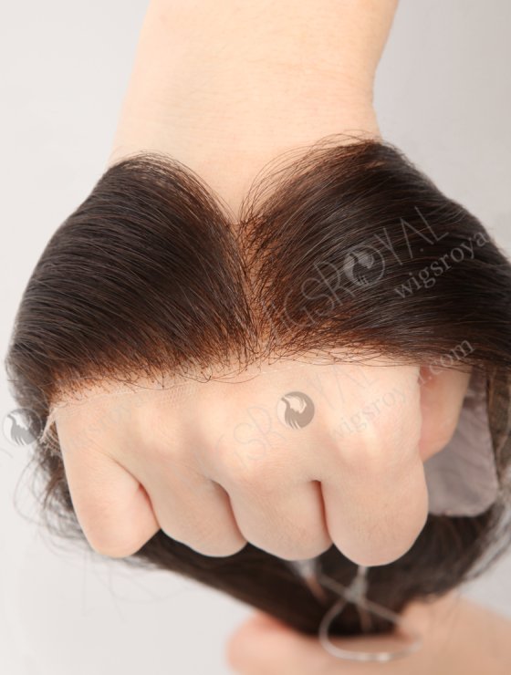 In Stock European Virgin Hair 12" Straight Natural Brown Color Hairline Topper SHT-007-32212