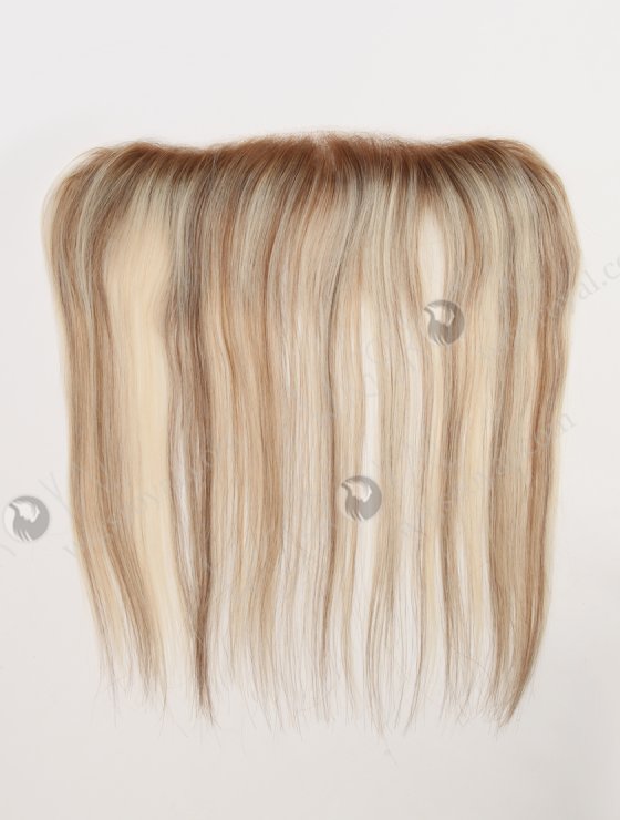 In Stock European Virgin Hair 12" Straight T9/60# With 9# Highlights Color Hairline Topper SHT-003-32348