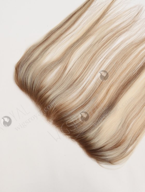 In Stock European Virgin Hair 12" Straight T9/60# With 9# Highlights Color Hairline Topper SHT-003-32351