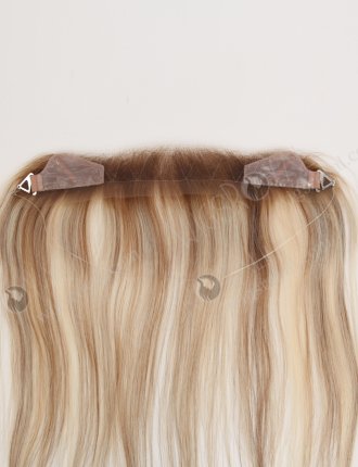 In Stock European Virgin Hair 12" Straight T9/60# With 9# Highlights Color Hairline Topper SHT-003