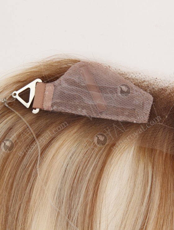 In Stock European Virgin Hair 12" Straight T9/60# With 9# Highlights Color Hairline Topper SHT-003-32352