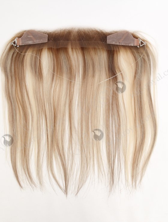 In Stock European Virgin Hair 12" Straight T9/60# With 9# Highlights Color Hairline Topper SHT-003-32355