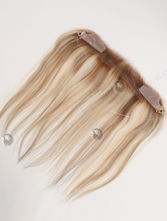 In Stock European Virgin Hair 12" Straight T9/60# With 9# Highlights Color Hairline Topper SHT-003-32354