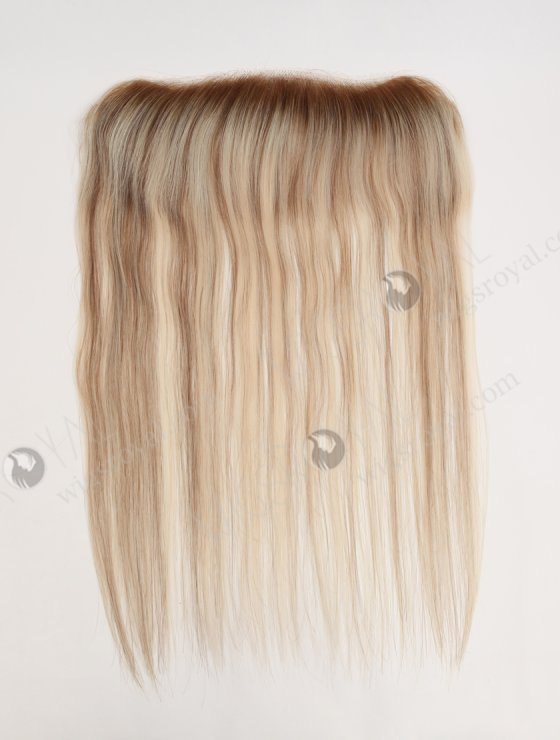 In Stock European Virgin Hair 16" Straight T9/60# With 9# Highlights Color Hairline Topper SHT-004-32367