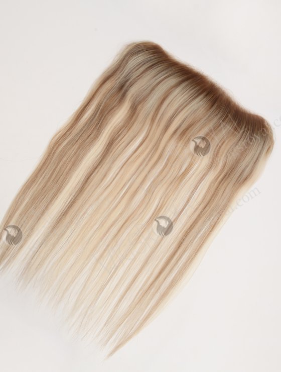 In Stock European Virgin Hair 16" Straight T9/60# With 9# Highlights Color Hairline Topper SHT-004-32368