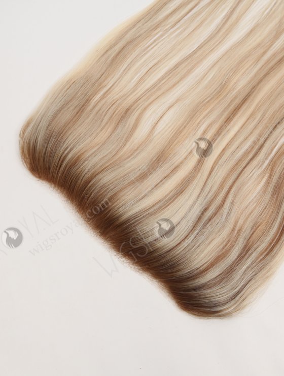 In Stock European Virgin Hair 16" Straight T9/60# With 9# Highlights Color Hairline Topper SHT-004-32370