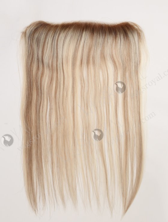 In Stock European Virgin Hair 16" Straight T9/60# With 9# Highlights Color Hairline Topper SHT-004-32375