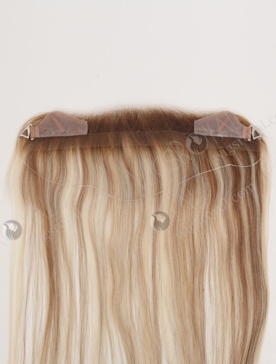 In Stock European Virgin Hair 16" Straight T9/60# With 9# Highlights Color Hairline Topper SHT-004-32371