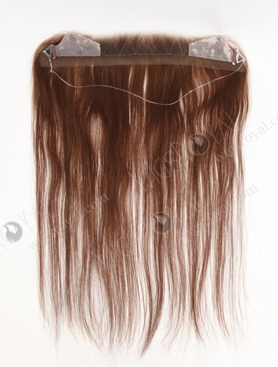 In Stock European Virgin Hair 16" Straight 4# Color Hairline Topper SHT-002-32341