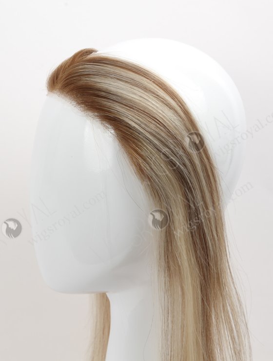 In Stock European Virgin Hair 12" Straight T9/60# With 9# Highlights Color Hairline Topper SHT-003-32360