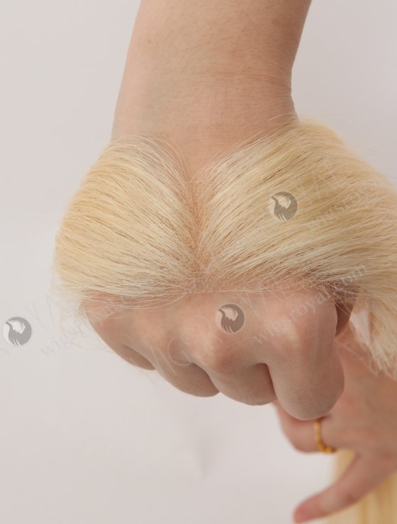 In Stock European Virgin Hair 12" Straight 613# Color Hairline Topper SHT-001-32334