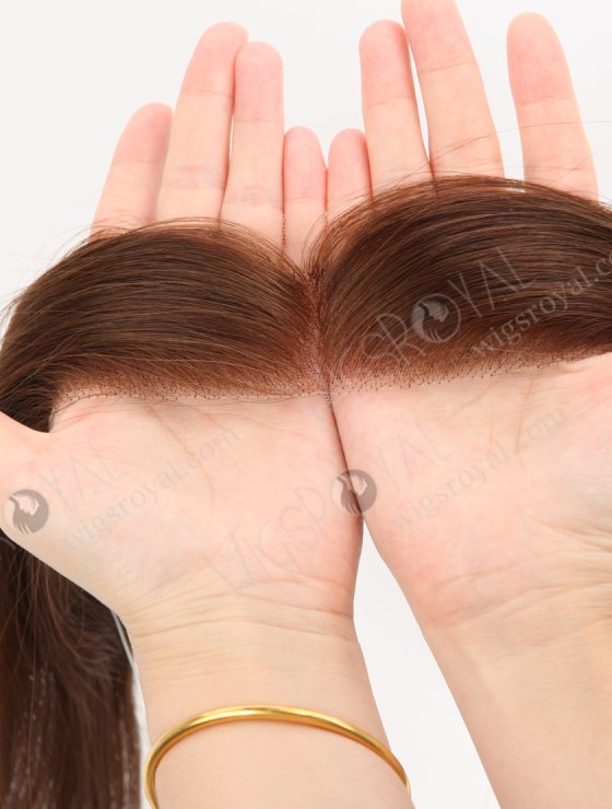 In Stock European Virgin Hair 16" Straight 4# Color Hairline Topper SHT-002-32342