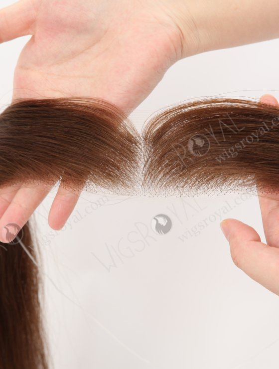 In Stock European Virgin Hair 16" Straight 4# Color Hairline Topper SHT-002-32344