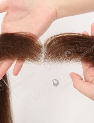 In Stock European Virgin Hair 16" Straight 4# Color Hairline Topper SHT-002