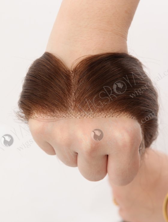 In Stock European Virgin Hair 16" Straight 4# Color Hairline Topper SHT-002-32345