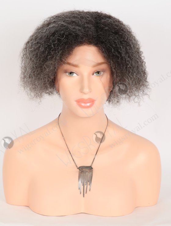 Full Lace Knotless Wig Salt and Pepper Afro Kinky Curl Grey Color Full Lace Wig WR-LW-144-32453