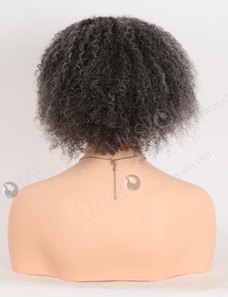 Full Lace Knotless Wig Salt and Pepper Afro Kinky Curl Grey Color Full Lace Wig WR-LW-144