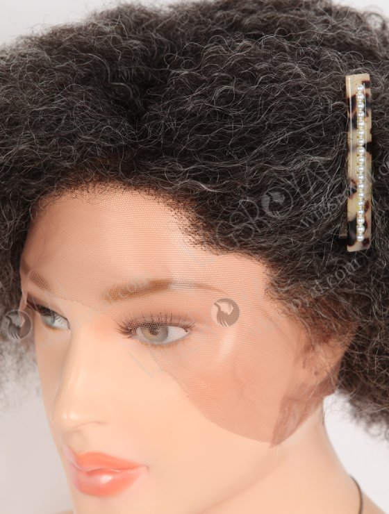 Full Lace Knotless Wig Salt and Pepper Afro Kinky Curl Grey Color Full Lace Wig WR-LW-144-32457