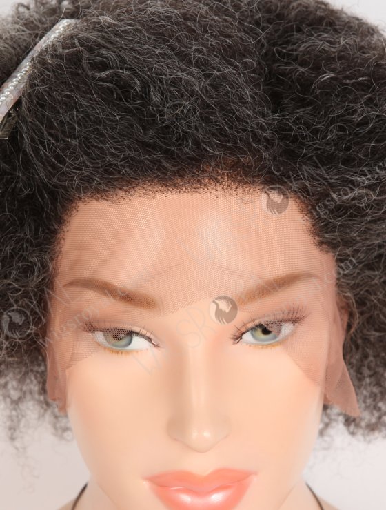 Full Lace Knotless Wig Salt and Pepper Afro Kinky Curl Grey Color Full Lace Wig WR-LW-144-32456
