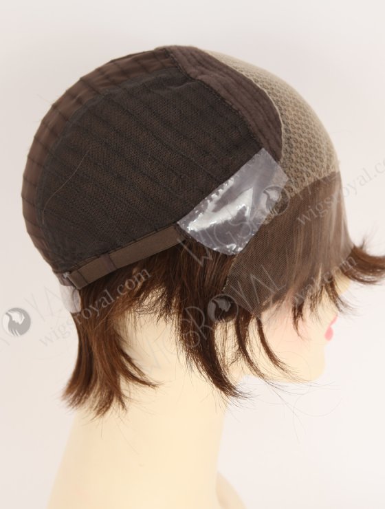 New Arrival Pixie Cut Wavy Brown Color Human Hair Lace Front Wig WR-CLF-076-32449