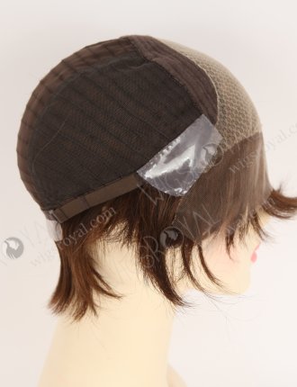 New Arrival Pixie Cut Wavy Brown Color Human Hair Lace Front Wig WR-CLF-076