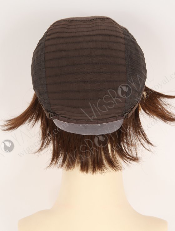 New Arrival Pixie Cut Wavy Brown Color Human Hair Lace Front Wig WR-CLF-076-32450