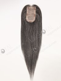 In Stock European Virgin Hair 16" All One Length Straight Gray Color Hair Topper Topper-191