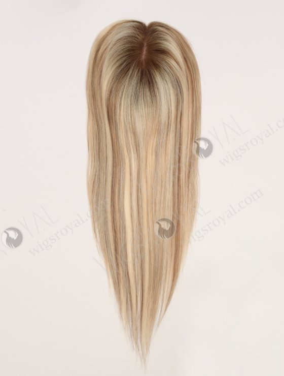 In Stock European Virgin Hair 16" All One Length Straight T9/60#/9# Highlights Color Hair Topper Topper-185-32490