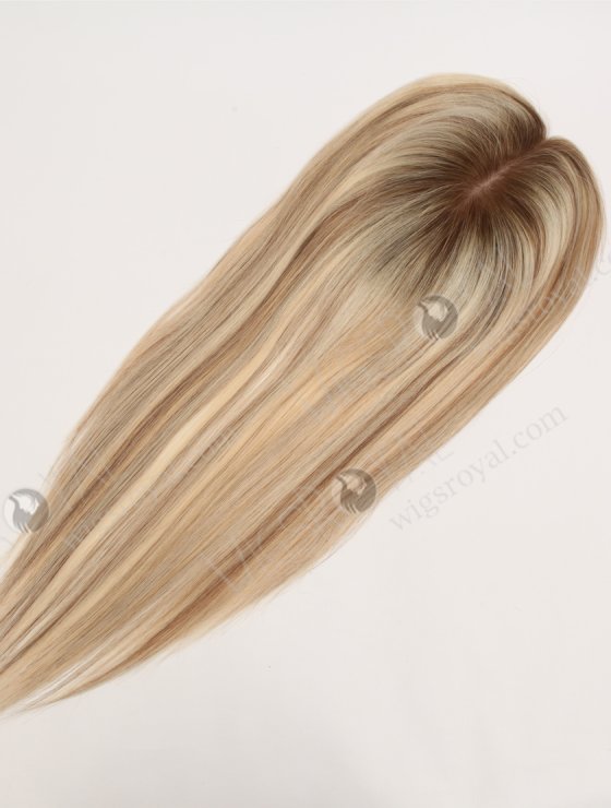 In Stock European Virgin Hair 16" All One Length Straight T9/60#/9# Highlights Color Hair Topper Topper-185-32491