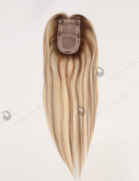 In Stock European Virgin Hair 16" All One Length Straight T9/60#/9# Highlights Color Hair Topper Topper-185