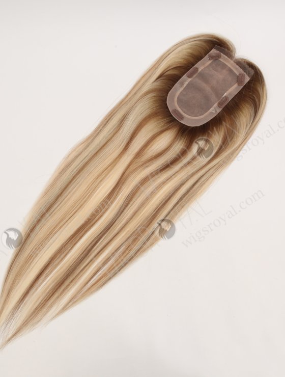 In Stock European Virgin Hair 16" All One Length Straight T9/60#/9# Highlights Color Hair Topper Topper-185-32496