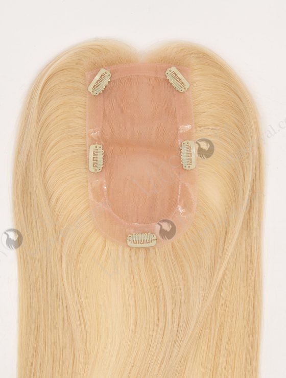 In Stock European Virgin Hair 16" All One Length Straight 613# Color Hair Topper Topper-193-32579