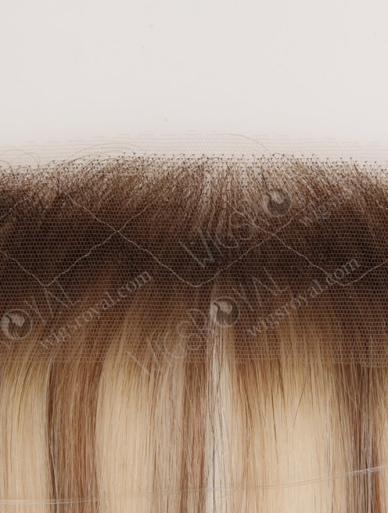 In Stock European Virgin Hair 16" Straight T9/60# With 9# Highlights Color Hairline Topper SHT-004-32668