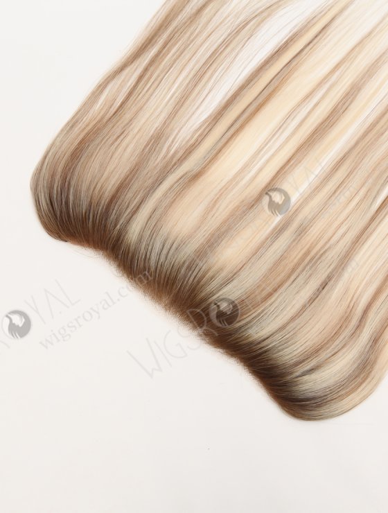 In Stock European Virgin Hair 12" Straight T9/60# With 9# Highlights Color Hairline Topper SHT-003-32647