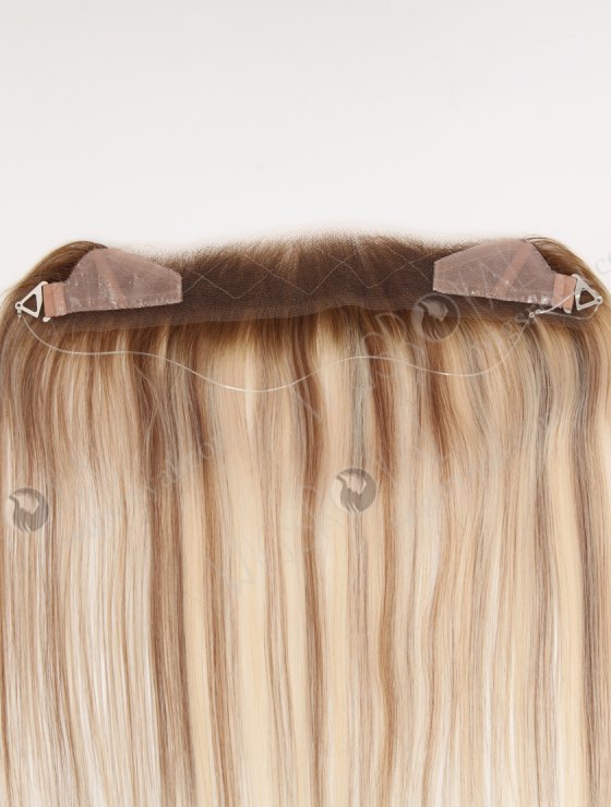 In Stock European Virgin Hair 12" Straight T9/60# With 9# Highlights Color Hairline Topper SHT-003-32651