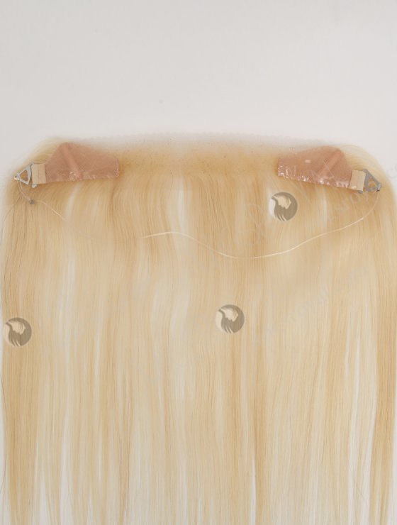In Stock European Virgin Hair 12" Straight 613# Color Hairline Topper SHT-001-32599