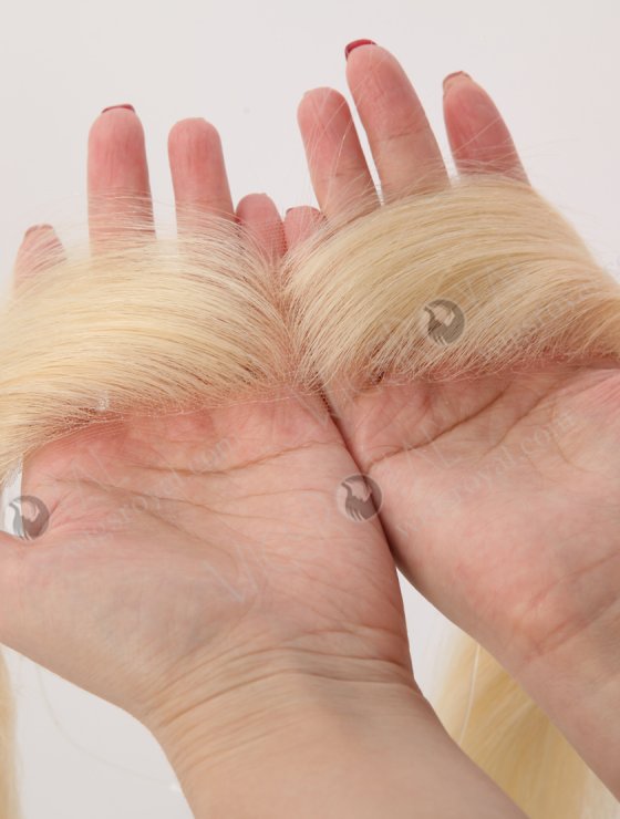 In Stock European Virgin Hair 12" Straight 613# Color Hairline Topper SHT-001-32609