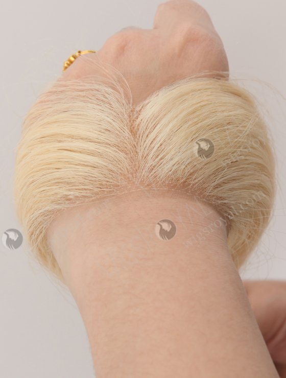 In Stock European Virgin Hair 12" Straight 613# Color Hairline Topper SHT-001-32610