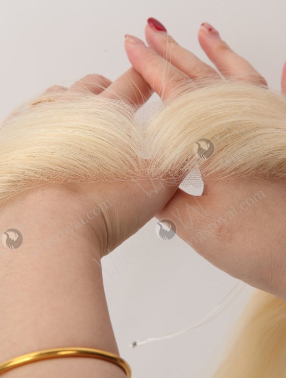 In Stock European Virgin Hair 12" Straight 613# Color Hairline Topper SHT-001-32611