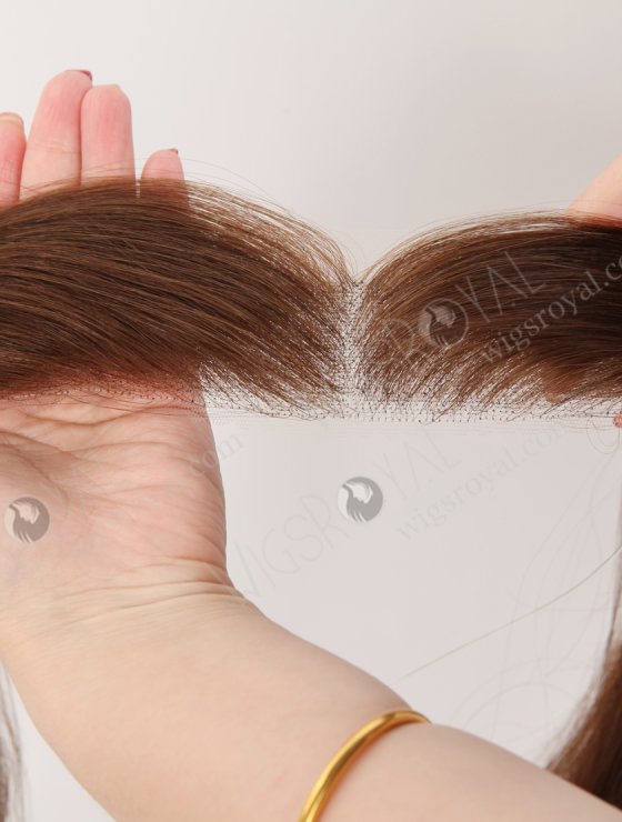 In Stock European Virgin Hair 16" Straight 4# Color Hairline Topper SHT-002-32616